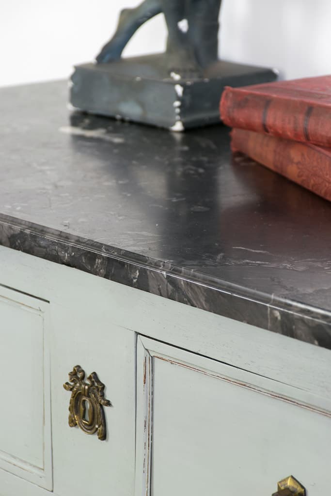 19th Century Louis XVI Style Black Marble-top Chest - French antique chest of drawers 3