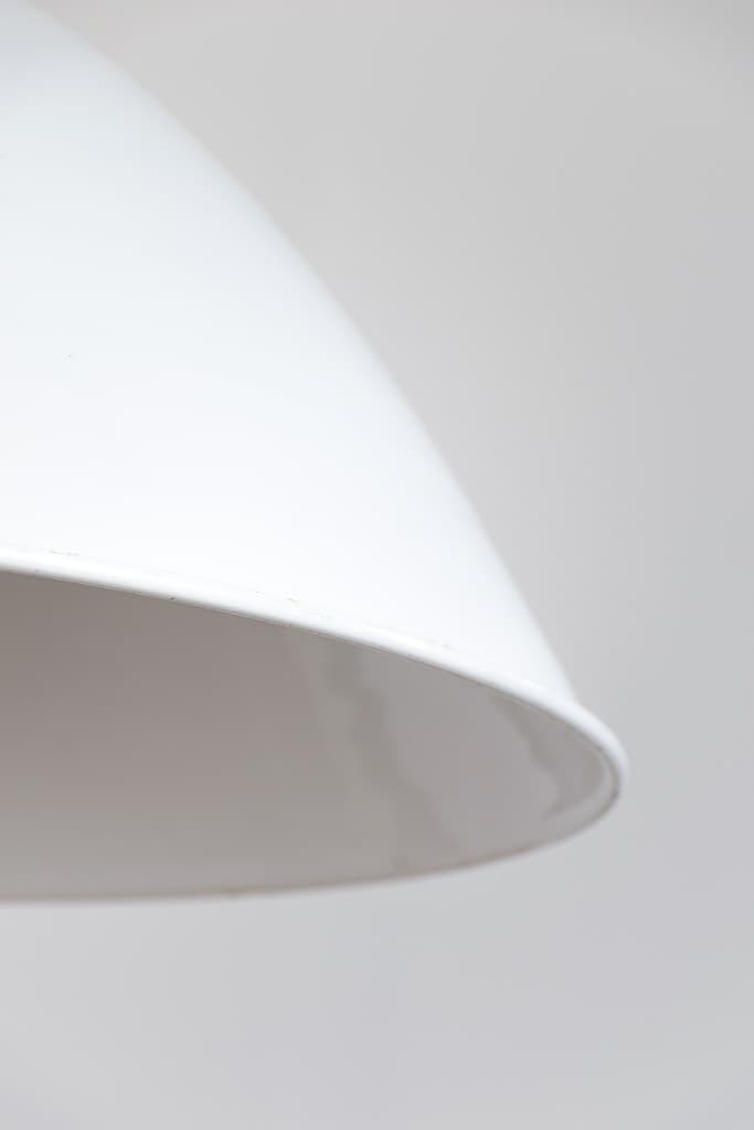 Eastern European Industrial White Enamel Factory Light - French antique industrial lighting 2