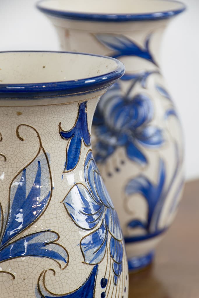 Pair of French Blue and White Pottery - French antique decorative objects 3