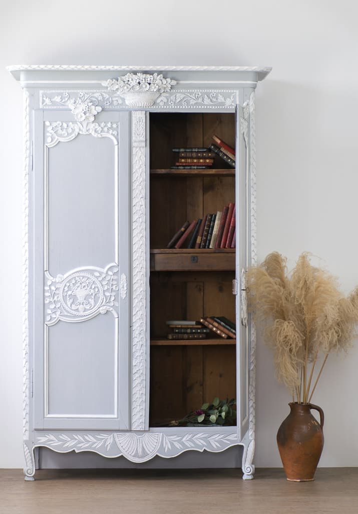 Rare 18th Century French Louis XVI Style Painted Cabinet - French antique bookcases & armoires 2