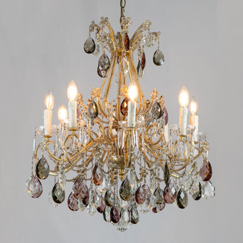 French Multicolor Prisms Fine Cut Crystal Chandelier - French antique chandeliers & pendants 3