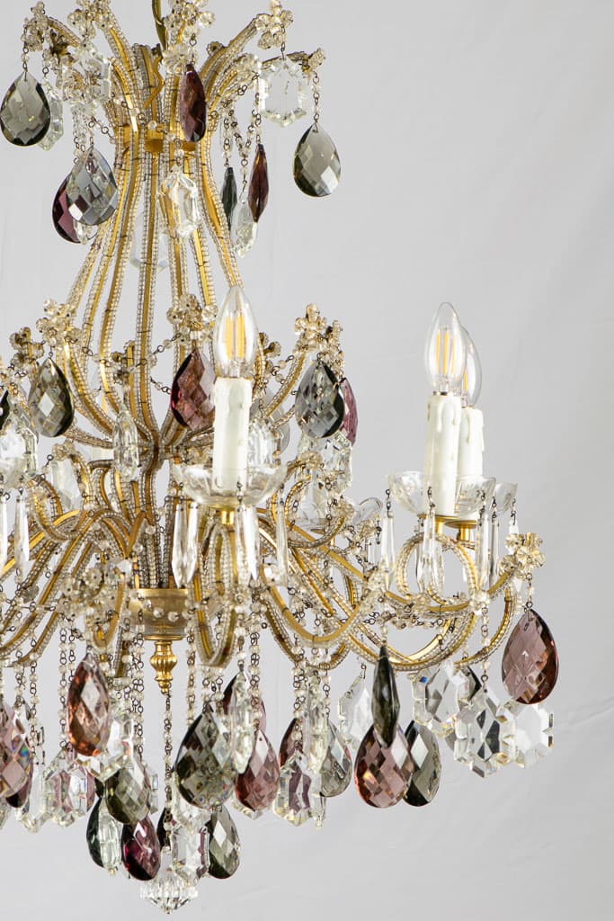 French Multicolor Prisms Fine Cut Crystal Chandelier - French antique chandeliers & pendants 2