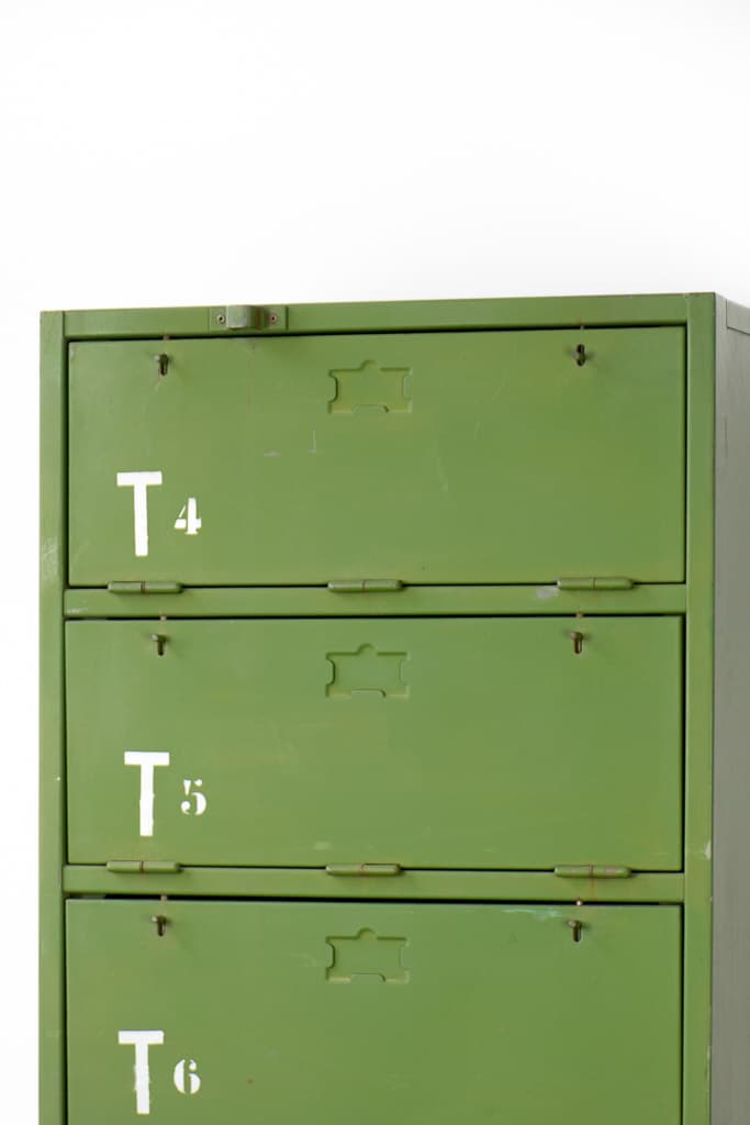 Pair of French Military Metal Cabinet - French antique industrial cabinets 4