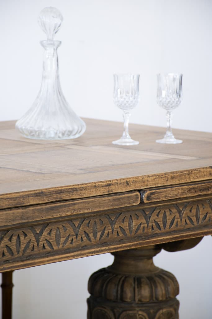 French Renaissance Hand crafted Draw Leaf Dining Table - French antique dining tables 5