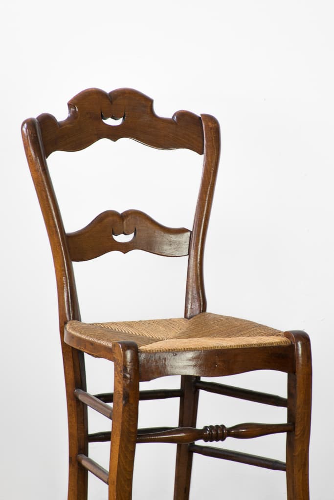 Early 20th Century Set of Six Antique Rush Chairs - French antique dining chairs 4