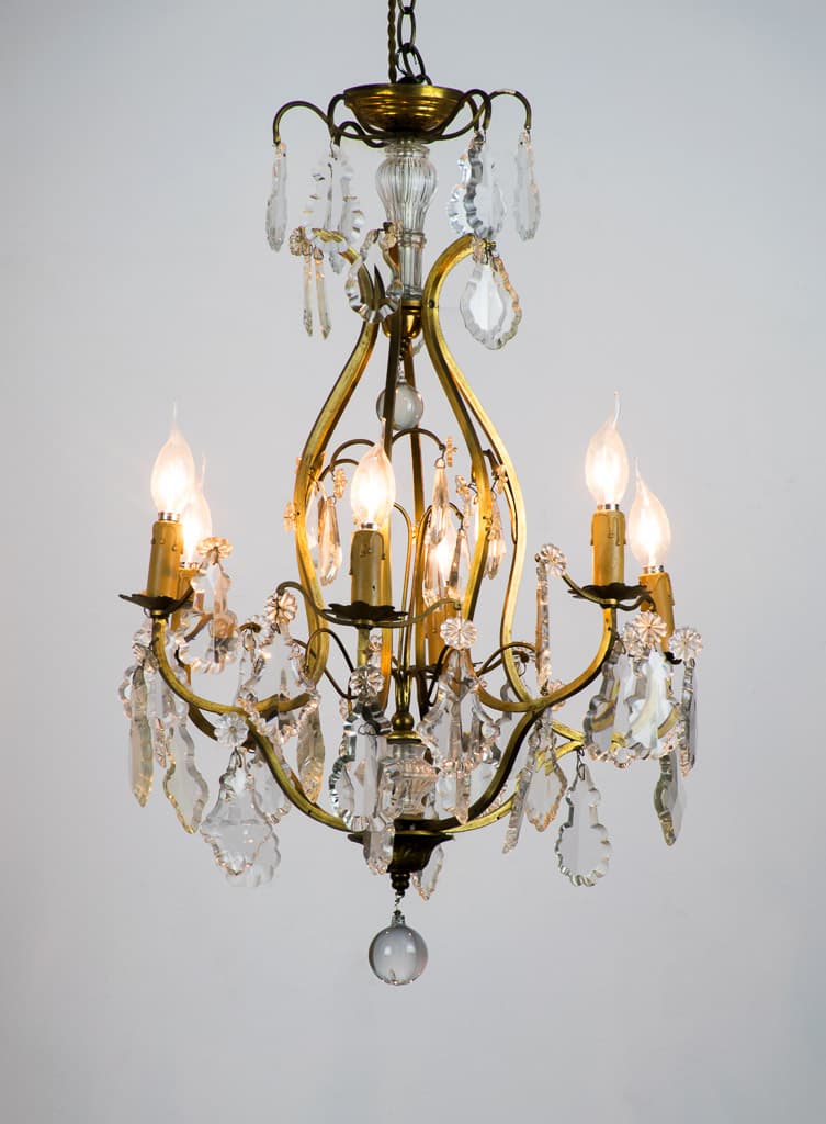 French Louis XV Style Crystal Chandelier - French antique chandeliers & pendants 2
