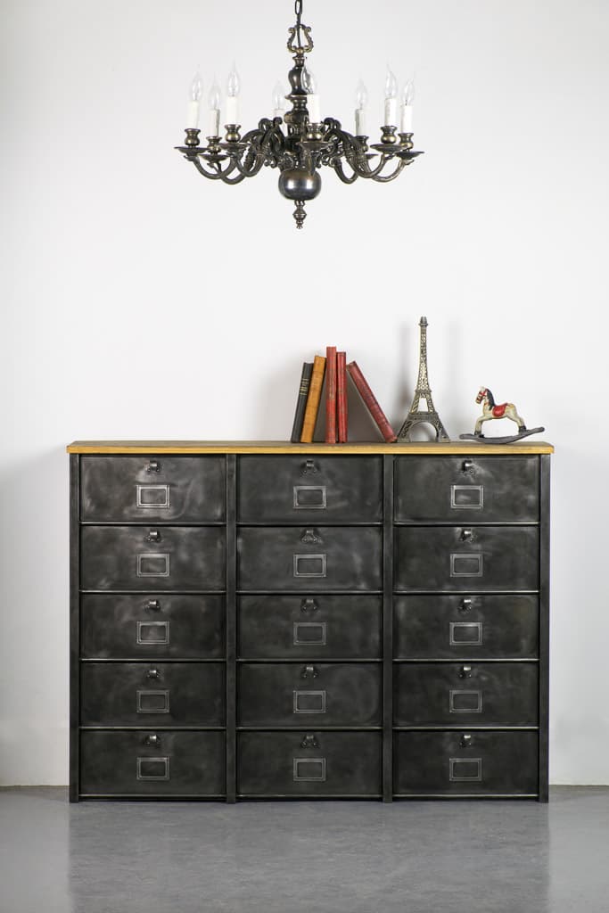 French Industrial Metal Cabinet by Strafor - French antique industrial cabinets 4