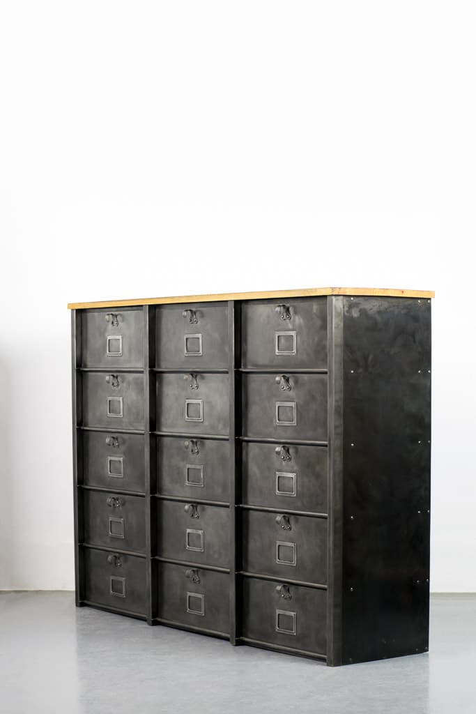 French Industrial Metal Cabinet by Strafor - French antique industrial cabinets 2