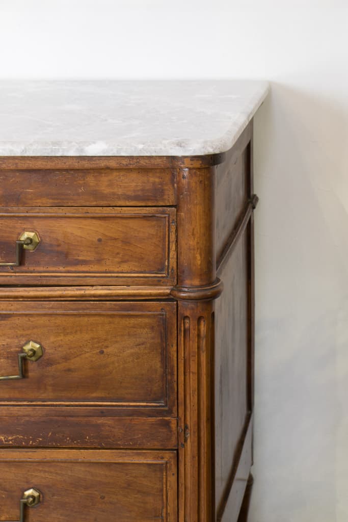 French Louis XVI Style marble Top Sideboard - French antique chest of drawers 4
