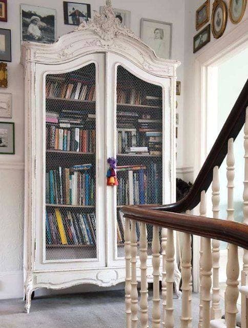 French Louis XVI Style Painted Cabinet - French antique bookcases & armoires 4