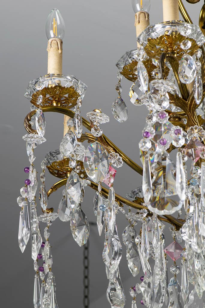 French Multicolor Prisms Fine Cut Crystal Chandelier - French antique chandeliers & pendants 4