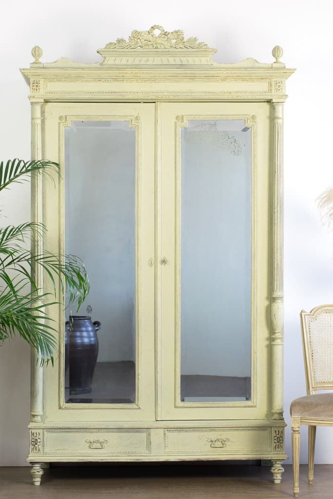 French Louis XVI Style Painted Cabinet - French antique bookcases & armoires 4