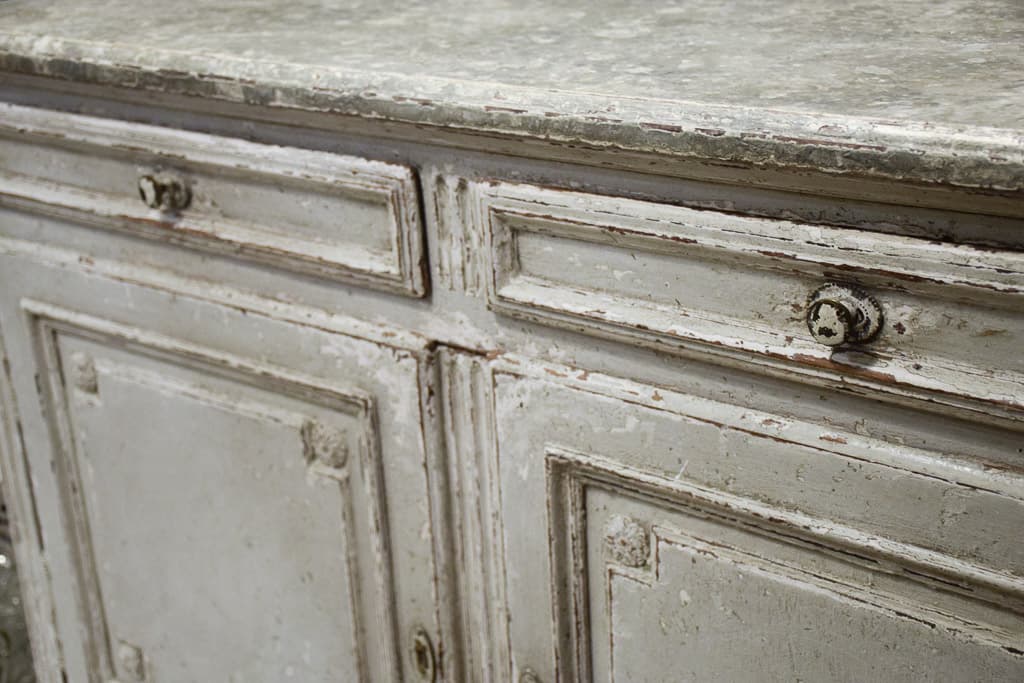 18th century Louis XVI style faux marble top Sideboard - French antique cabinets 2