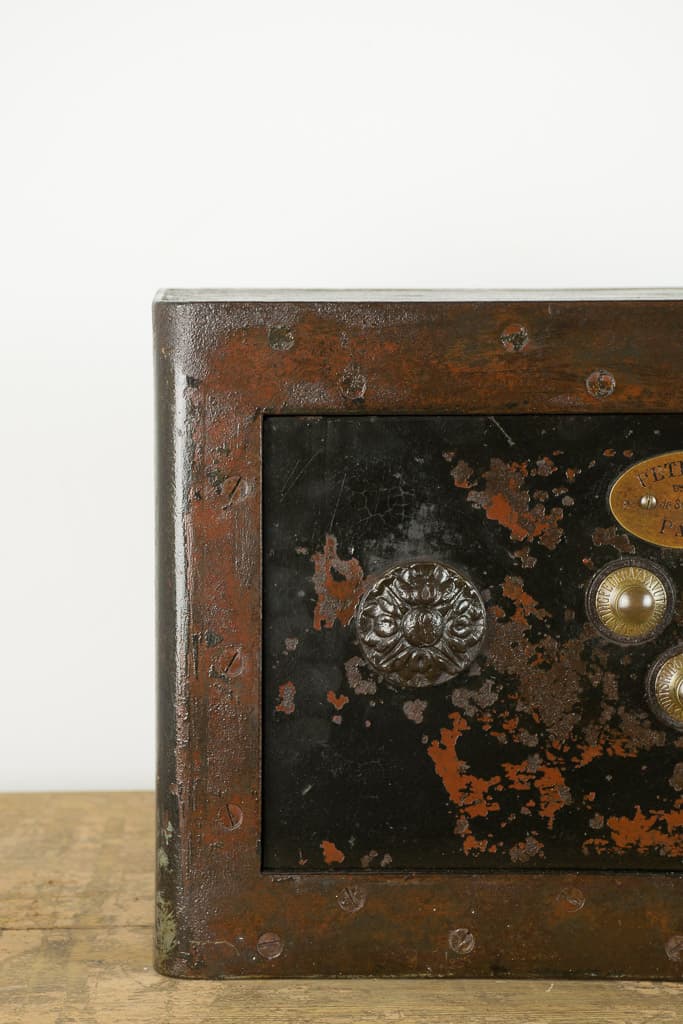 Late 19th Century French Metal Antique Safe - French antique antique safes 4
