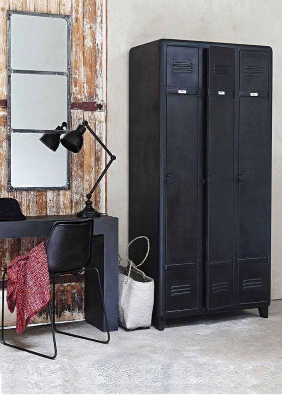 French Industrial Rounded Corners Metal Cabinet - French antique industrial cabinets 2