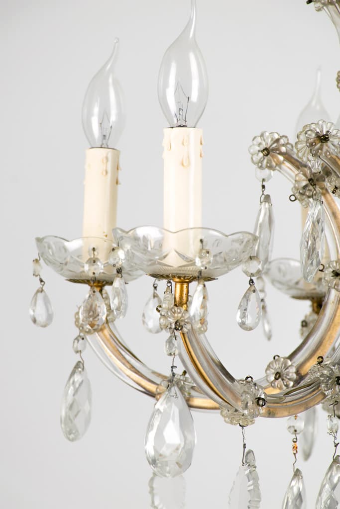Italian Crystal Chandelier, Circa 1930' - French antique chandeliers & pendants 3