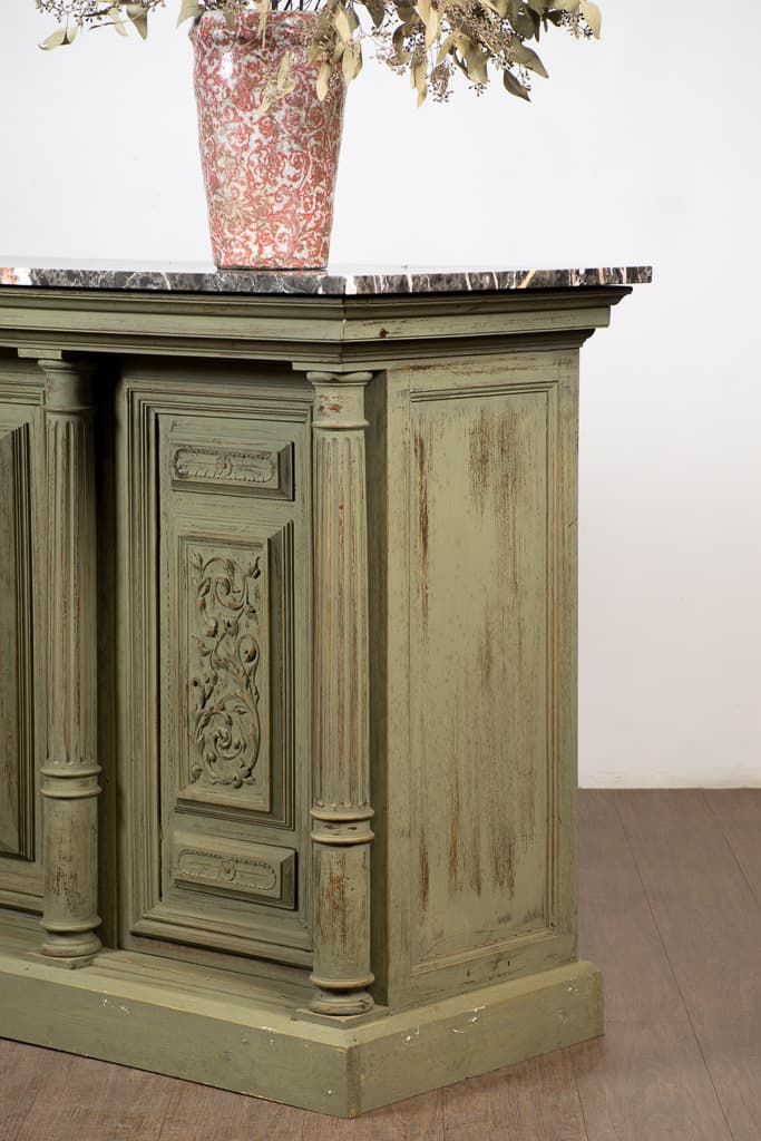 French Marble Top Henri II Style Counter - French antique counters 2