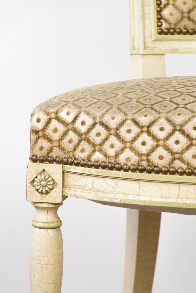 Set of Four French Directoire-Style Painted Wood Dining Chairs - French antique dining chairs 4