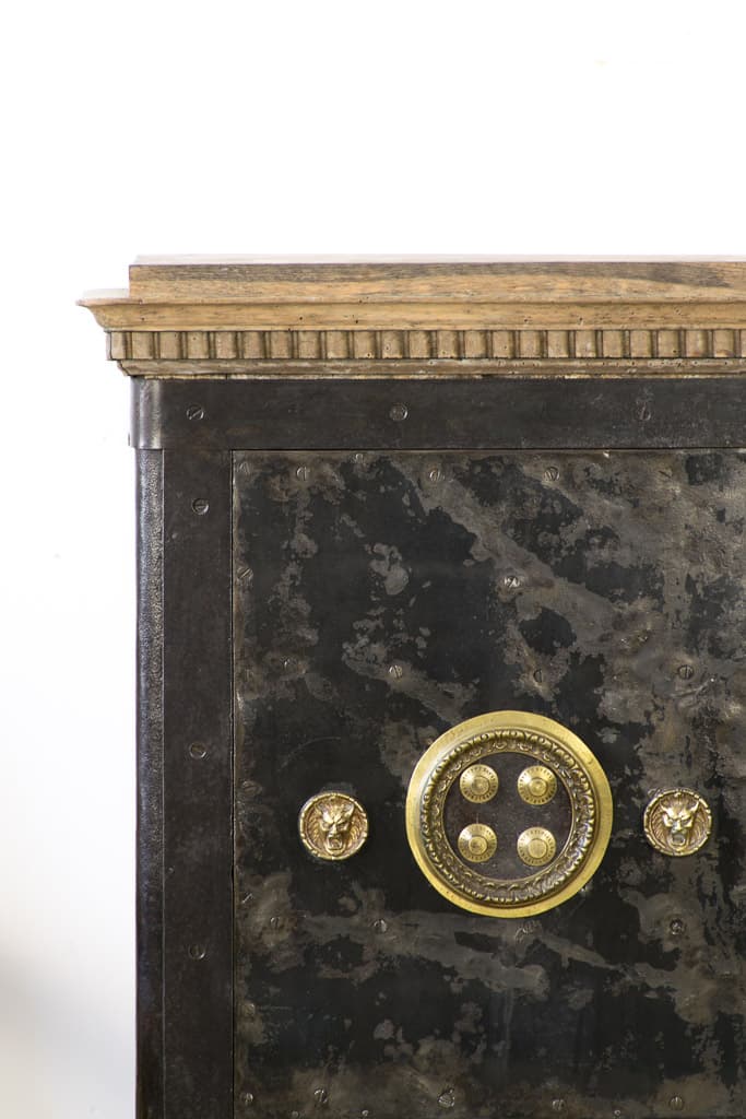 Large Safe with Key and Four-Letter Brass Combinat - French antique antique safes 3