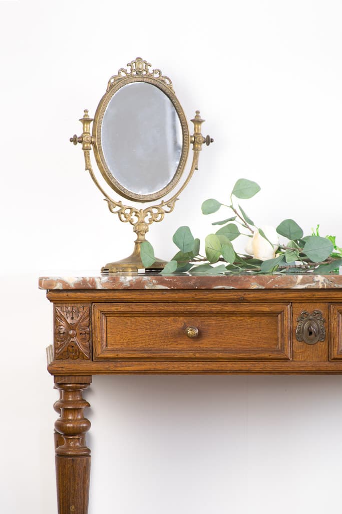 French Louis XVI Style Oak Writing or Side Tabl - French antique side tables 2