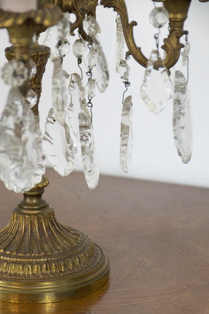French Louis XV Style Crystal Table Lamp - French antique table lamps 2