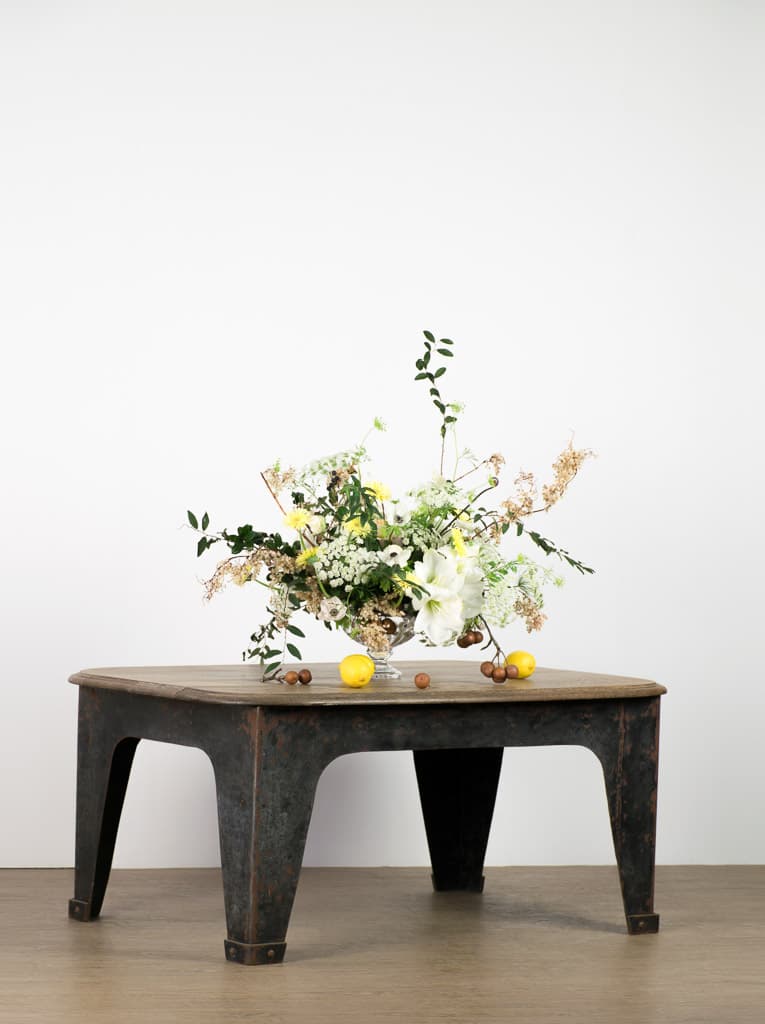 French Industrial Style Metal and Wood Low Table - French antique coffee tables 2