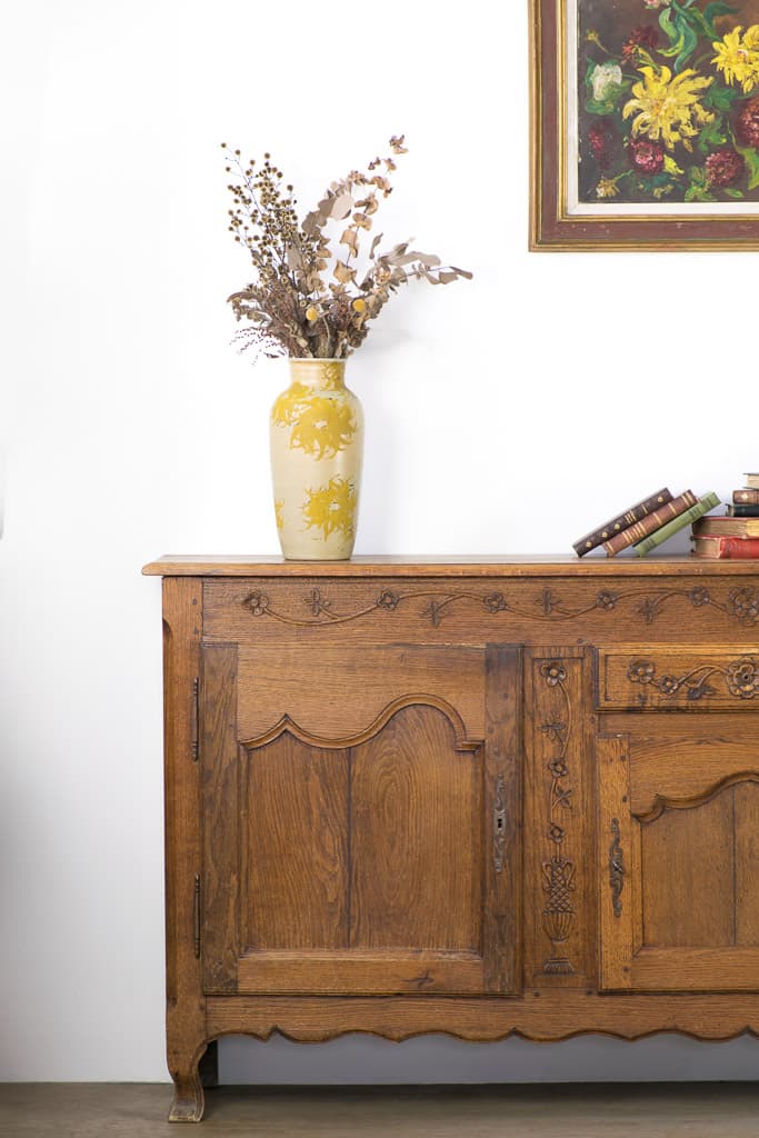 French Provincial Hand Carved Oak Enfilade, Sideboard - French antique cabinets 2