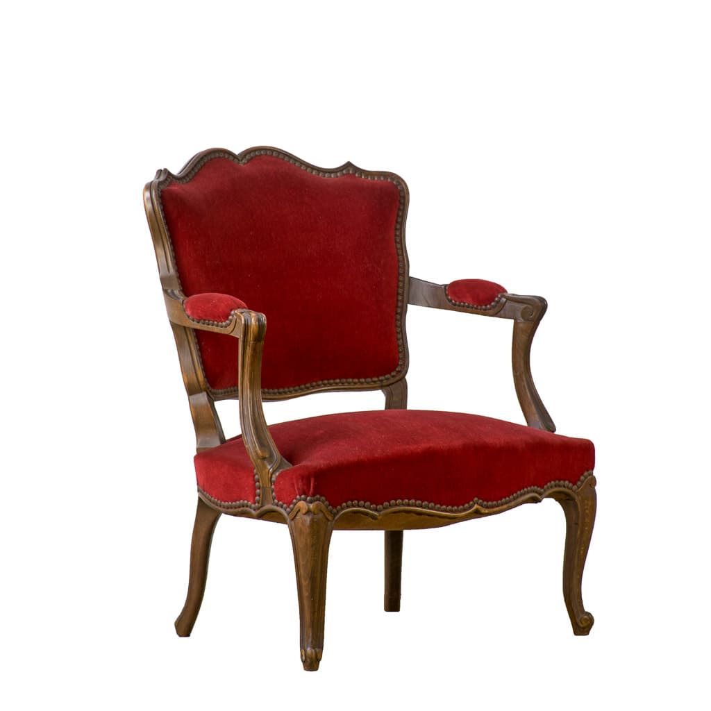 Beautiful Pair of Oak French Louis XV Style Armchair - French antique armchairs 2