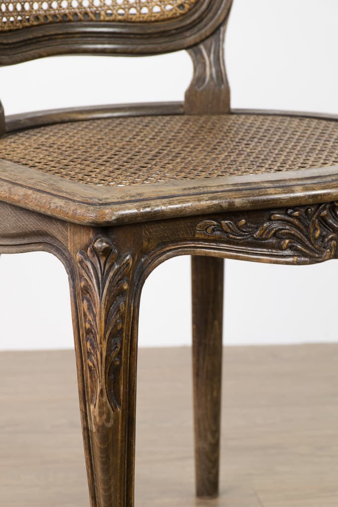 Set of Four French Louis XV Style Caned Chair - French antique dining chairs 5