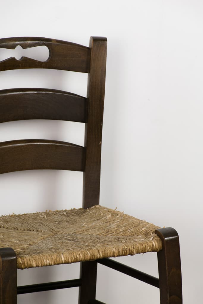 Set of Two French Country Rush Seat Chairs - French antique chairs 3