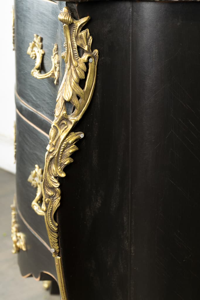French Louis XV Ormolu-mounted Marble-top Commode - French antique chest of drawers 2