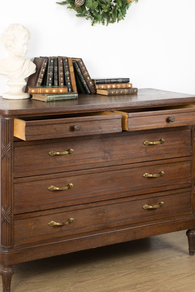 French Country Louis XVI Oak Chest of Drawers - French antique chest of drawers 5