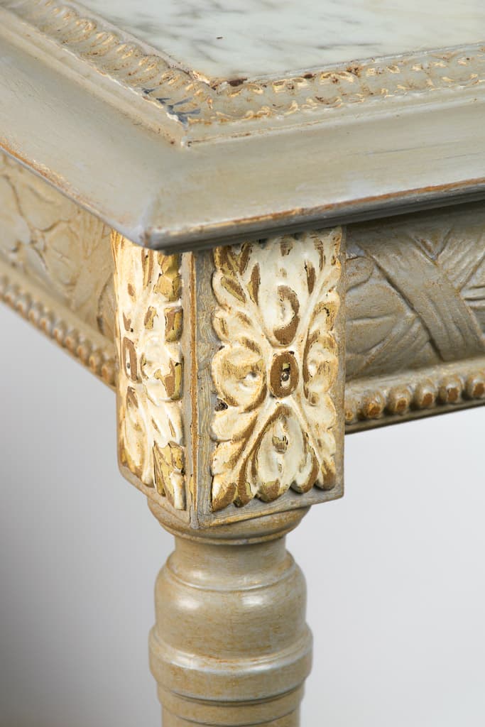 French Louis XVI Style Painted Side Table - French antique side tables 3