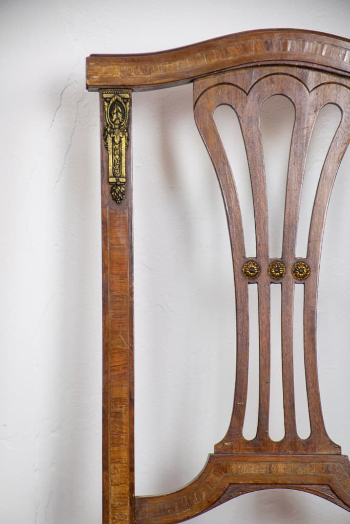 Pair of Elegant Louis XVI Style Caned Chairs - French antique chairs 3