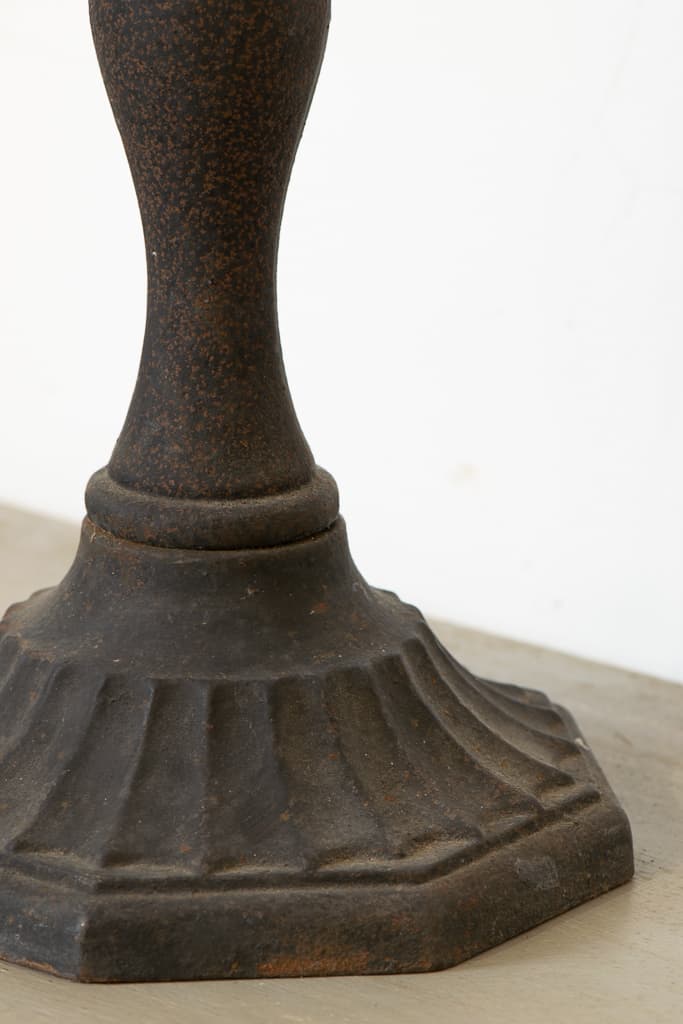 Pair of 19th Century Cast Iron Floor Table Candle Holders - French antique decorative objects 3