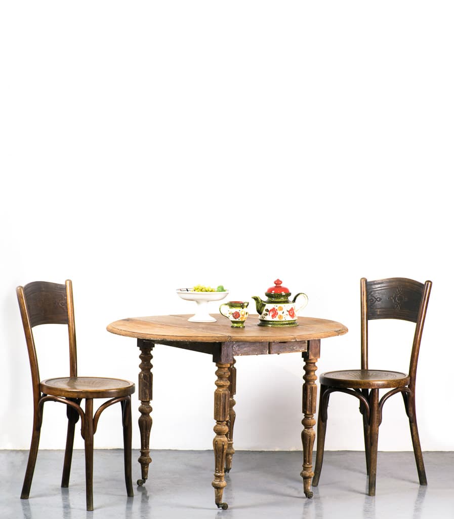 French Country Style Foldable Round Table - French antique side tables 3