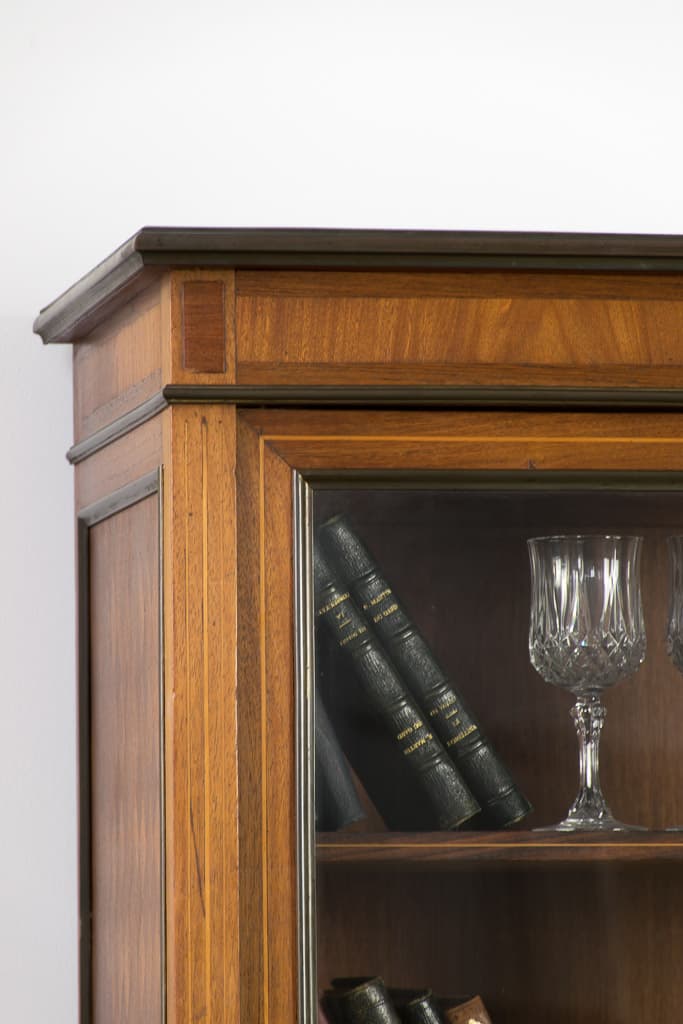 French Marquetry Art deco Display Cabinet - French antique display cabinet 4