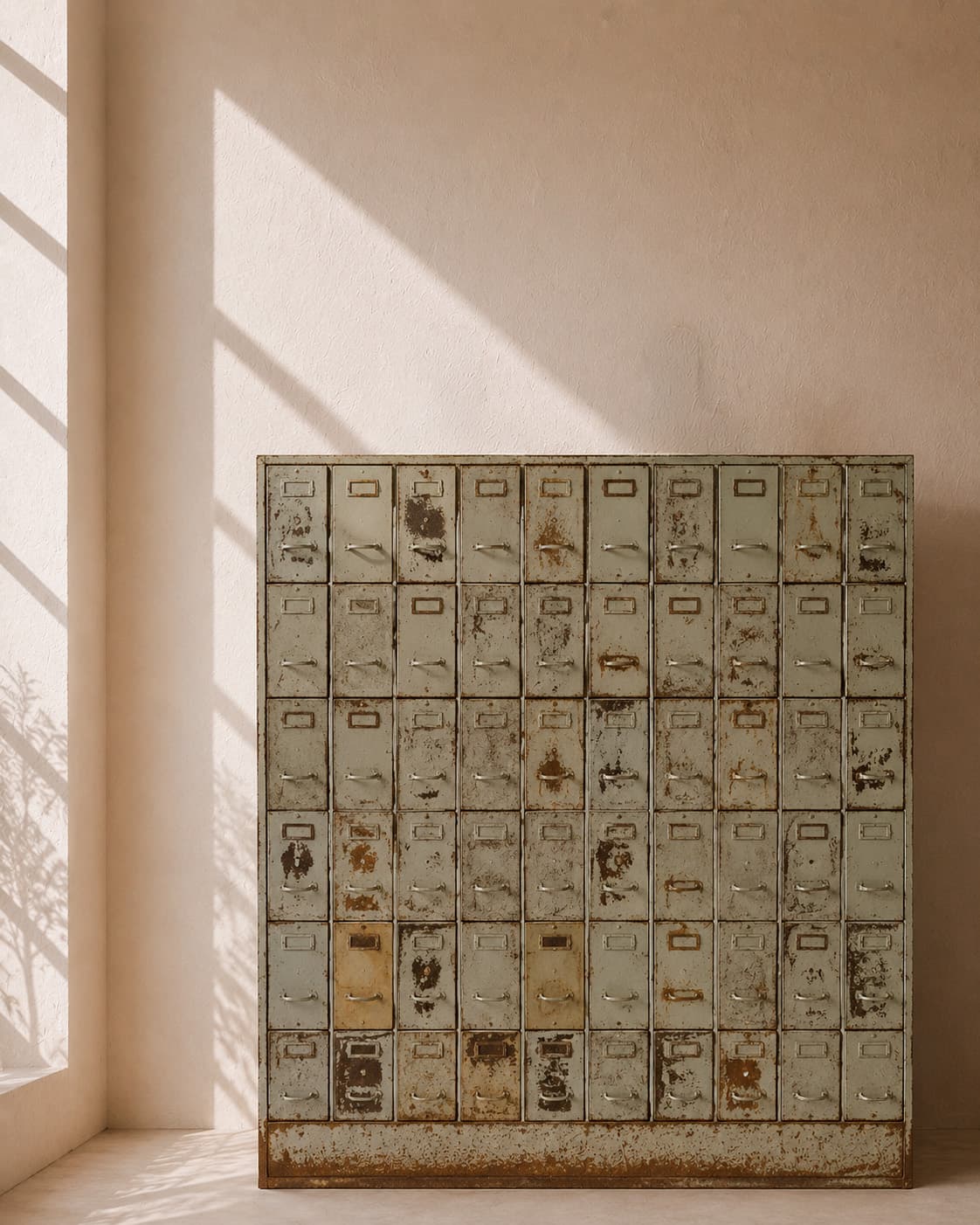Large French Industrial Multi-Drawer Apothecary Cabinet - French antique industrial cabinets 2