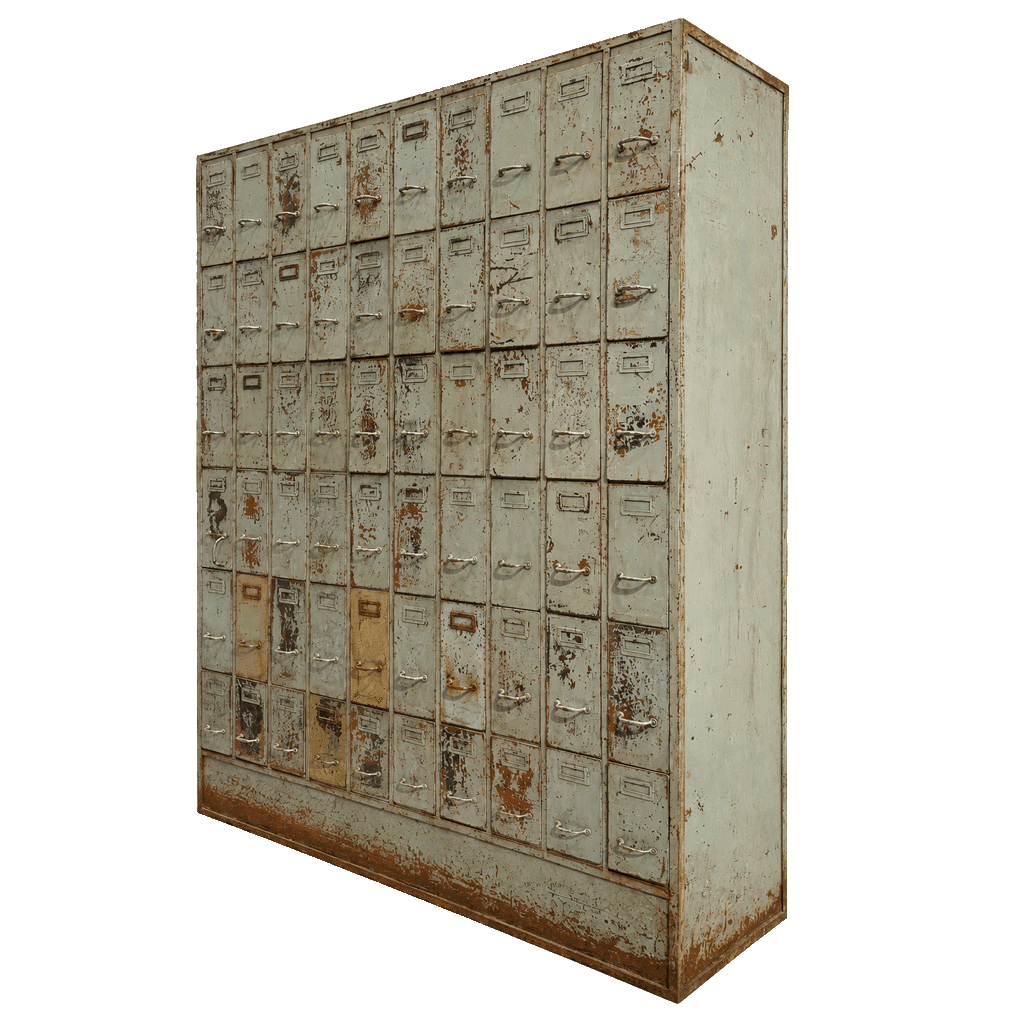 Large French Industrial Multi-Drawer Apothecary Cabinet - French antique industrial cabinets 3