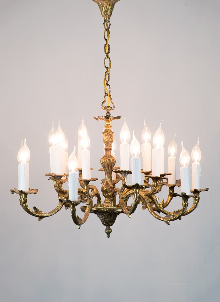 French Louis XV Style Bronze Chandelier - French antique chandeliers & pendants 3